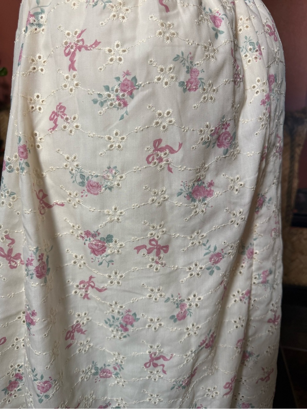Women’s White Halter Midi Dress with Pink Floral Print - Picture 3 of 7